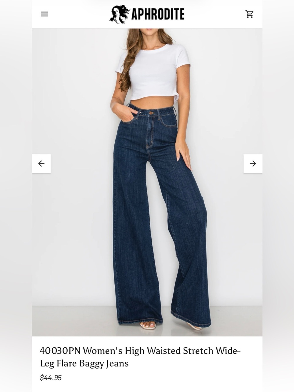 Aphrodite high waisted stretch wide leg jeans